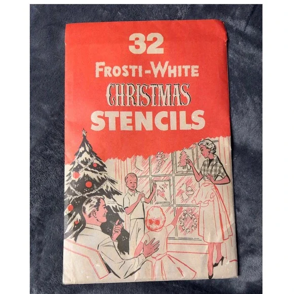 32 Frosti-White Christmas Stencils Window Art Restoration Hardware Vintage