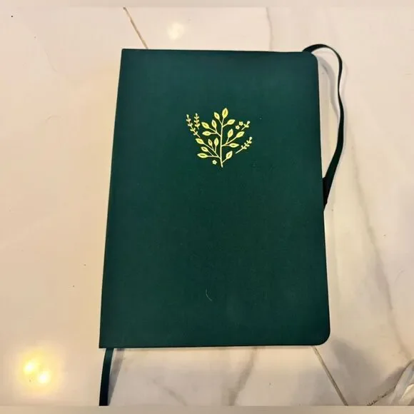 Archer and olive  Green Journal with Gold Leaf Design#21