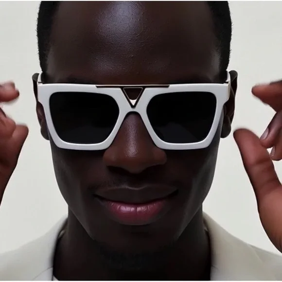 Men's Luxury Designer White Sunglasses Sophisticated Elegant Fancy Outdoor Gafas