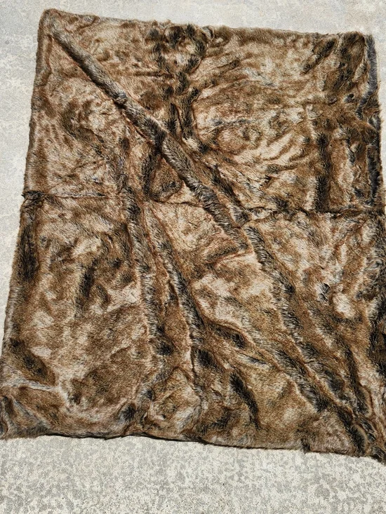 Restoration Hardware Brown Faux Fur Throw Blanket