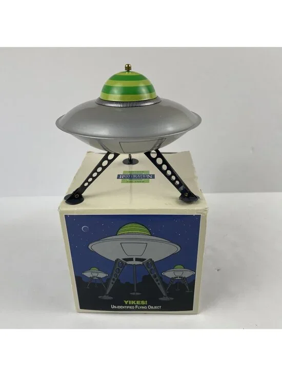 Restoration Hardware Tin Toy UFO Flying Object Retractable Landing Gear 1990’s