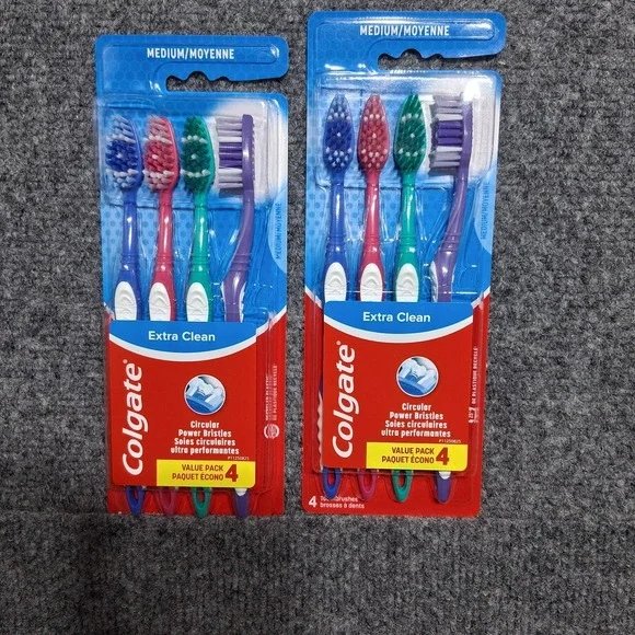 Colgate Extra Clean‎ Toothbrush MEDIUM 2PK x 4Ct (8 total) NEW!