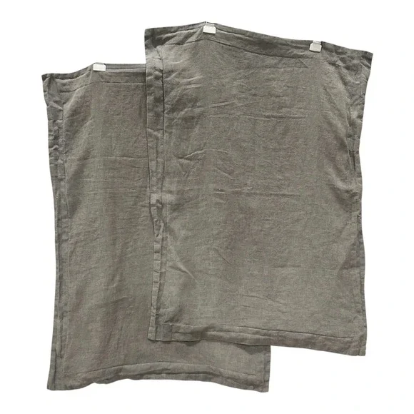 RH Restoration Hardware Belgian Linen Euro Shams Gray Set of 2