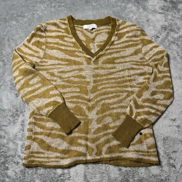 SCALPERS Womens Wool/Alpaca Blend Zebra Pront‎ Longsleeve Size Small