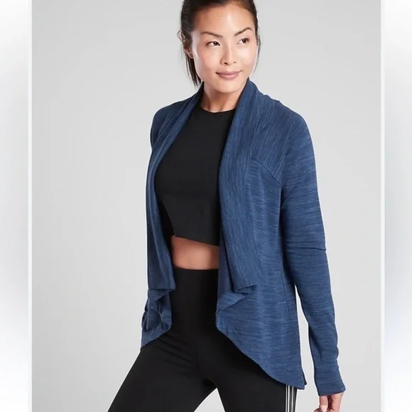 Athleta wear two way wrap- size color:Blue Marble Heather size Xs