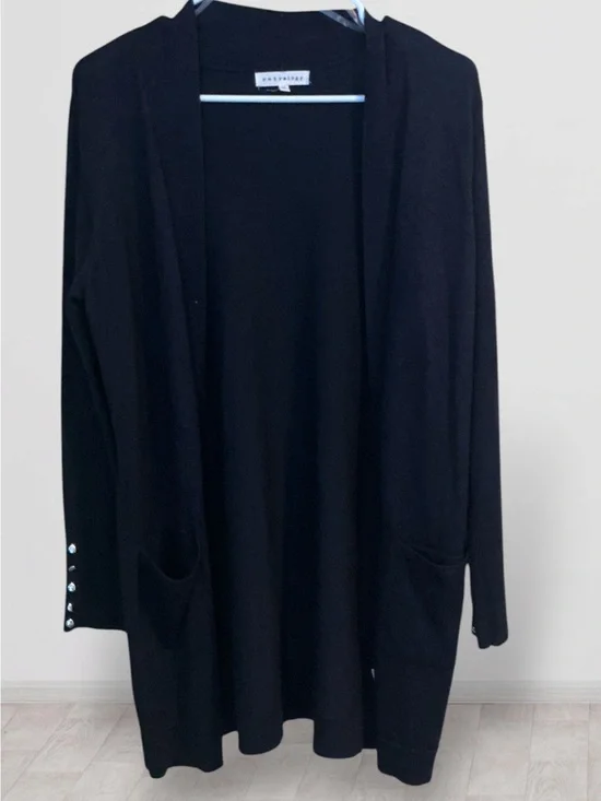 🌼Retrology Navy Open-Front Cardigan with Sleeve Buttons