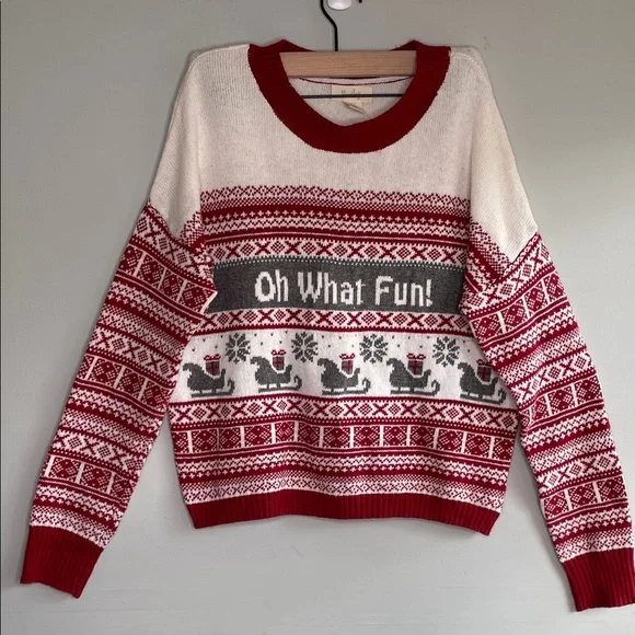 Kaisely Red and Cream Holiday Sweater