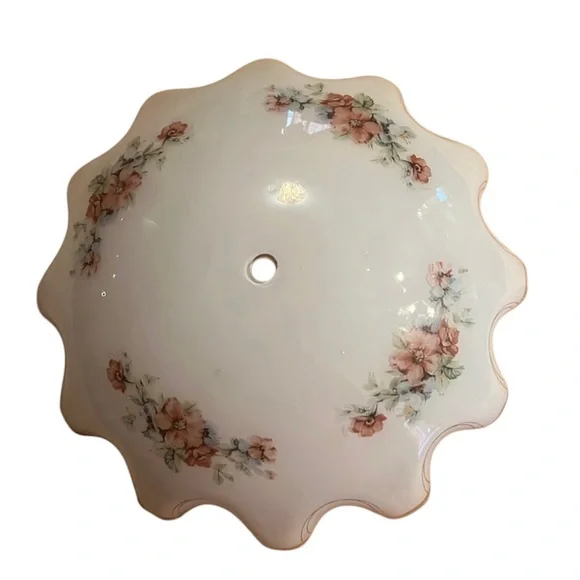 MCM glass ceiling light ruffled shade Floral Design