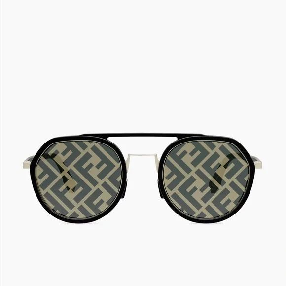 New Authentic Fendi Pattern Pilot Men's Sunglasses FE40040U 02C 51.