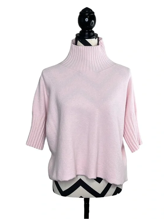 Alexandre Laurent Paris Sz M Light Pink Oversized Short-Sleeve Sweater