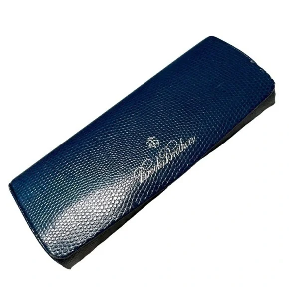 BROOKS BROTHERS SUNGLASSES CASE NAVY BLUE ANIMAL PRINT