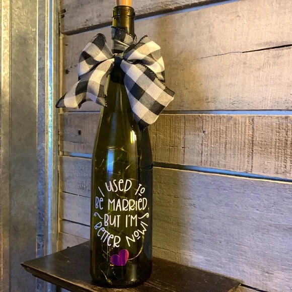 Hand Crafted- ‘I used to be Married…’ green bottle lantern