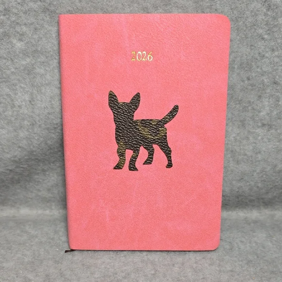 Pink Handmade Journal with Dog Silhouette