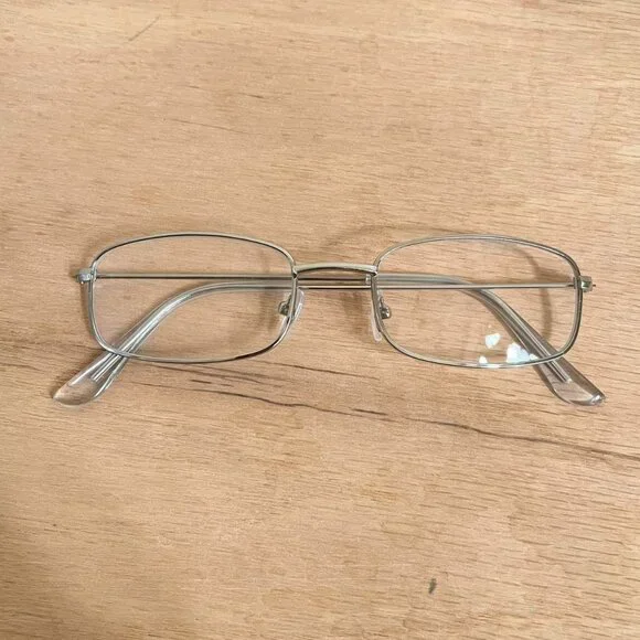 silver trim clear lens sunglasses