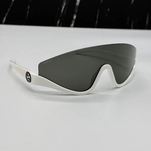 NEW GG1650S 007 UNISEX SHIELD SUNGLASSES, GRAY WHITE MASK EYEWEAR GUCCI
