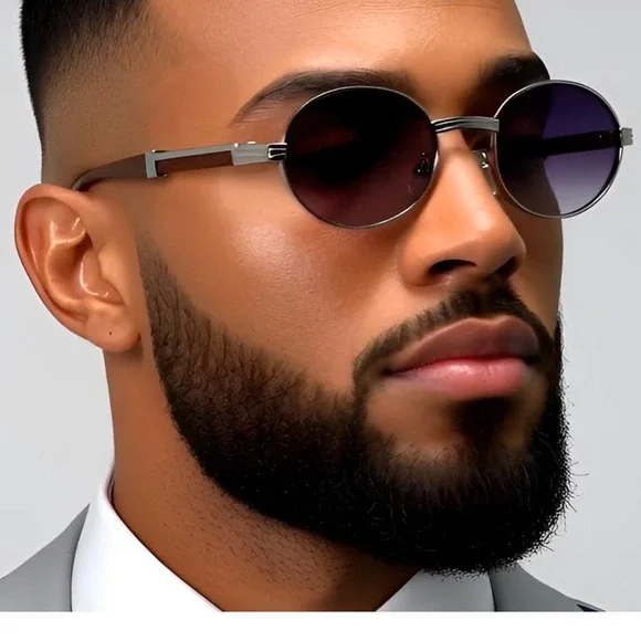 Men's Metal Frame Sunglasses Black Lenses‎ Aviator Outdoor UV400 Streetwear Chic