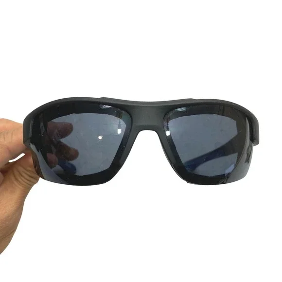 Choppers 8CP943 Biker Sunglasses Black Blue Padded Wrap Moto Goggles