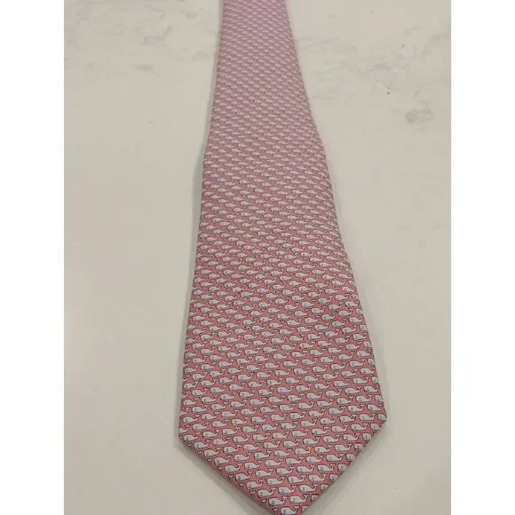 Boys Vineyard Vines Pink Micro-Whale Silk Tie