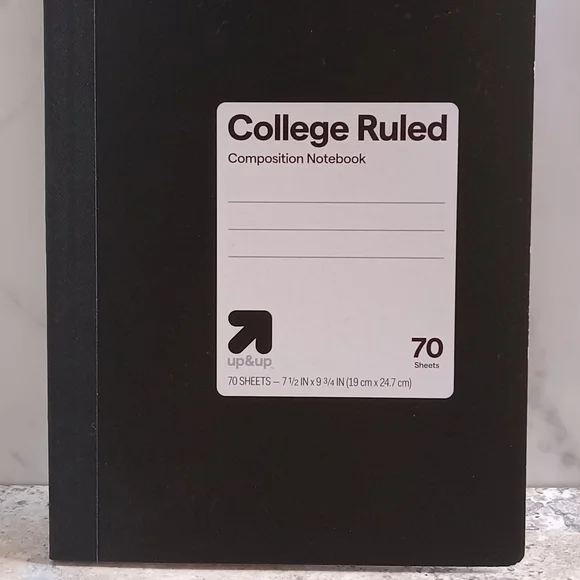 Black College Ruled Composition Notebook