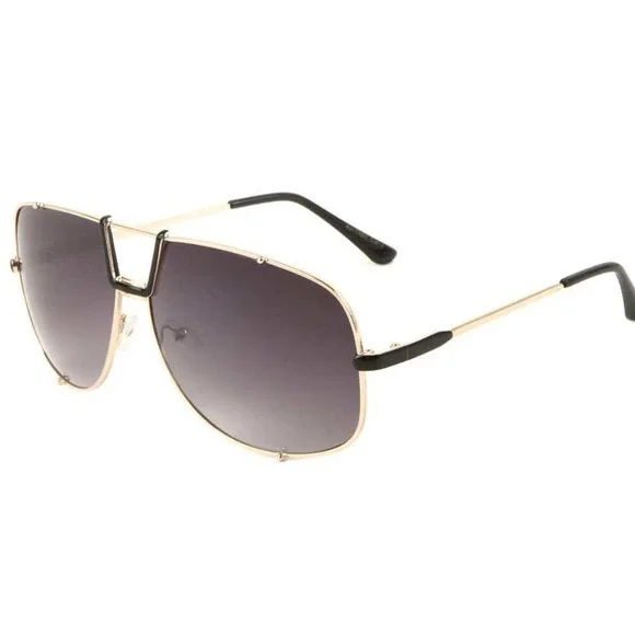 Aviator Sunglasses Men Gold Frame Fashion Visor Shield Sunglasses Retro‎ Vintage