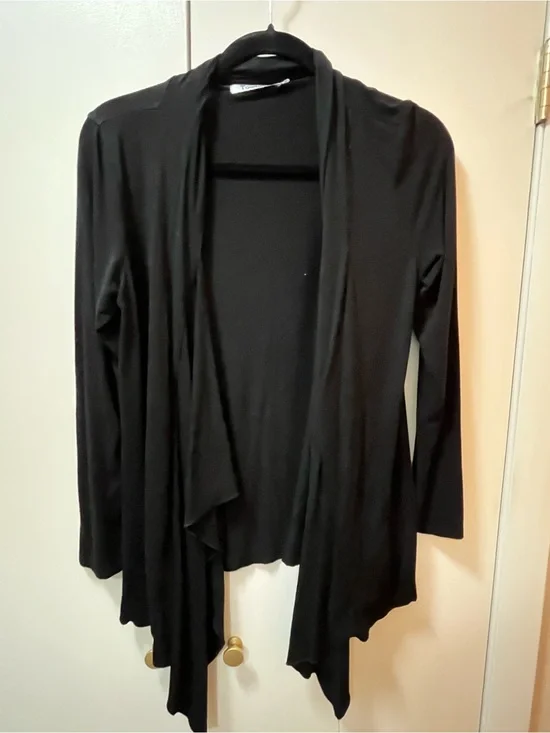 Black Open-Front Women's Cardigan Sweater