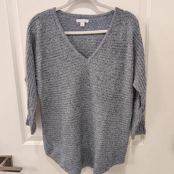 New York & Company Blue V-Neck Sweater