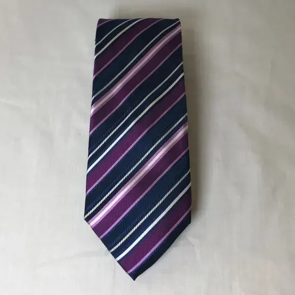 Enrico Venture Cravatte Multicolor Silk Striped Wide Long Mens Necktie 61”