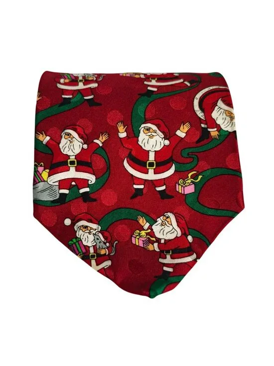 Mens Christmas Silk Tie Santa Claus Corporate Holiday Neckwear Spencer & Loew