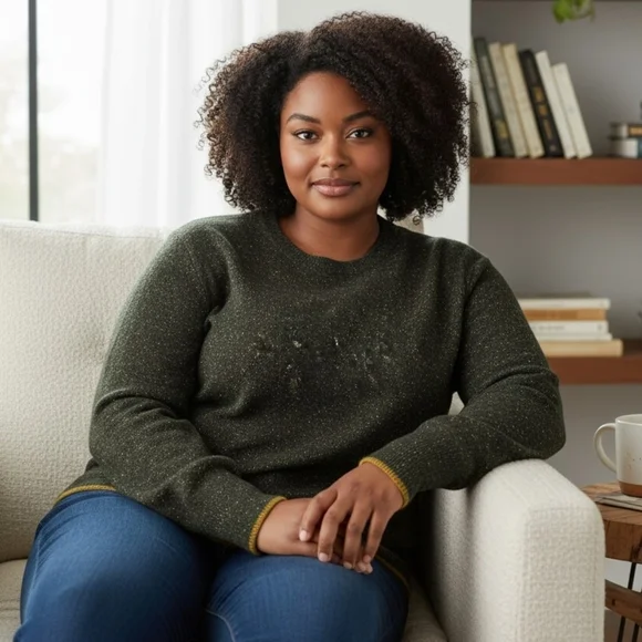 Nordstrom Olive Crew Neck Sweater