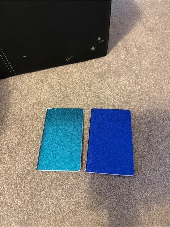 Set of Two Glitter Pocket Notebooks - Teal & Royal Blue bundle