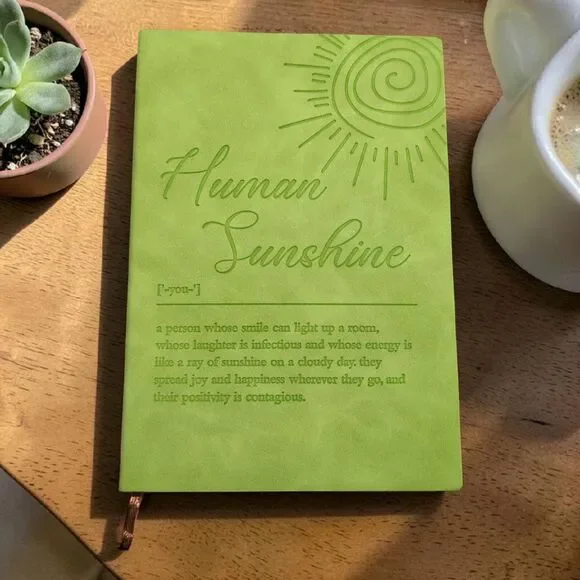 Human Sunshine Journal, Motivational Notebook, Positive Affirmation Diary
