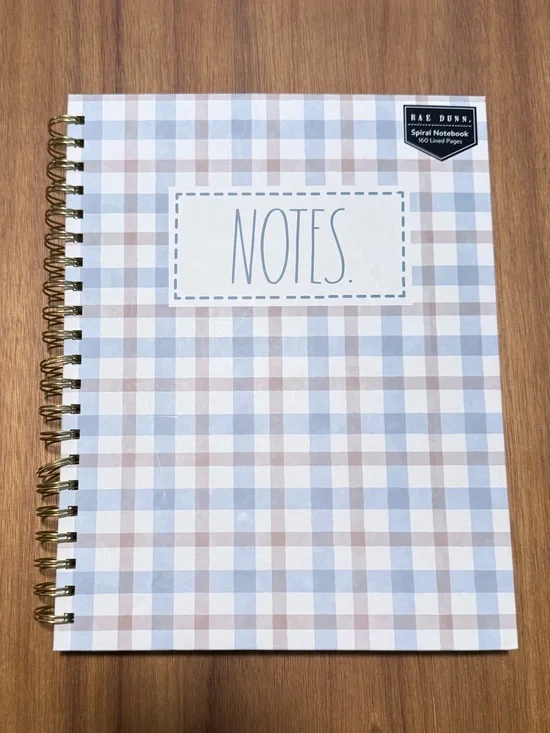 Rae Dunn Spiral 'Notes' Notebook | NWT