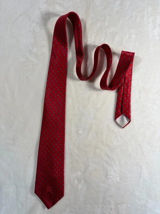 Vintage Countess Wara Red Micro-Medallion Men's Sistine‎ Satine Tie