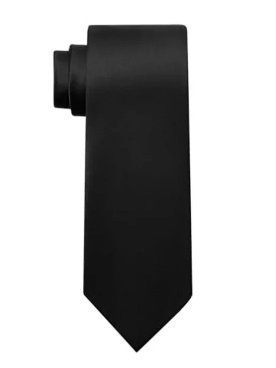 Men's Ties Solid Pure Color Plain Neckties Formal Black Ties For Men