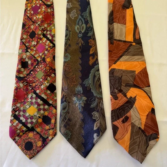 SILK Davis Chicago,Prochownick,Alcione made in Italy 100% Silk Ties Bundle Men's