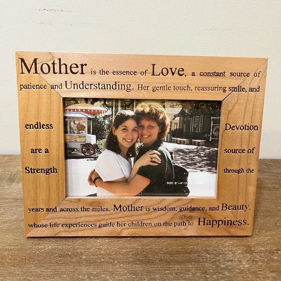 Mother Wooden‎ Picture Frame 4x6 Engraved Sentiment Poem Mom Gift Mothers Day