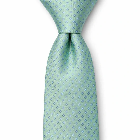 Bonobos Light Green Silk Tie Blue Geometric Pattern