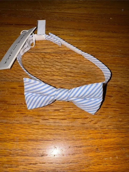 Janie and Jack Little Boy’s Light Blue and White Seersucker Bow Tie
