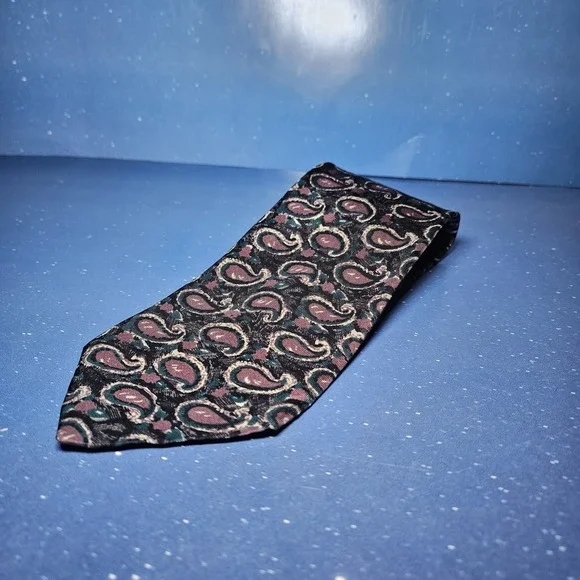 Vintage Kuppenheimer Red Gold Brown Paisley Silk Tie