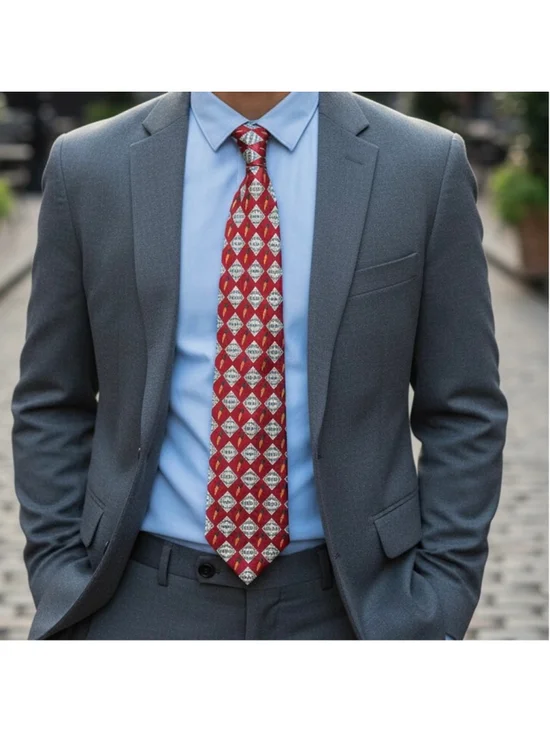 Tabasco Brand Novelty Silk Ties Lot of 2 Neckties Peppers and Geometric