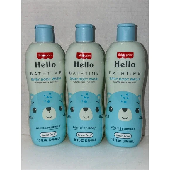 Fisher-Price Hello Bathtime Baby Body Wash Paraben Dye Free 10oz 3 Pack