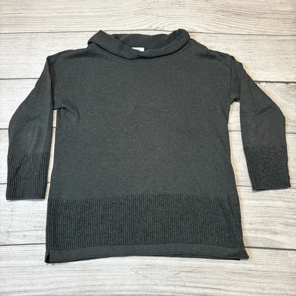 Pure Jill Gray Cowl Neck Knit Sweater Women’s Relaxed Minimalist‎ Size Medium