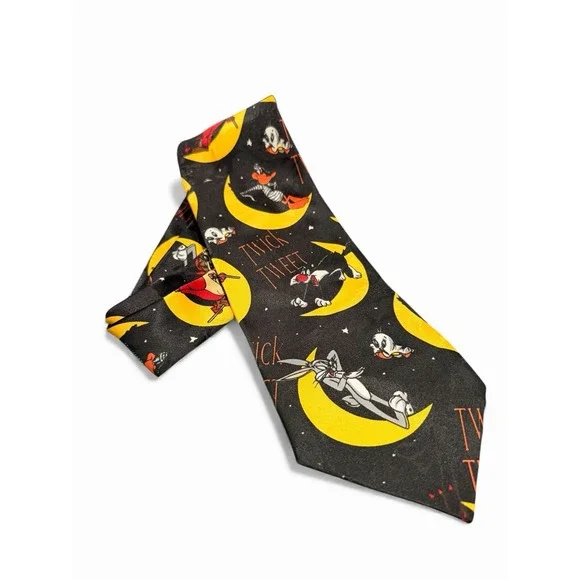 Looney‎ Tunes Halloween Necktie Bugs Bunny Sylvester Daffy Duck Twick or Tweet