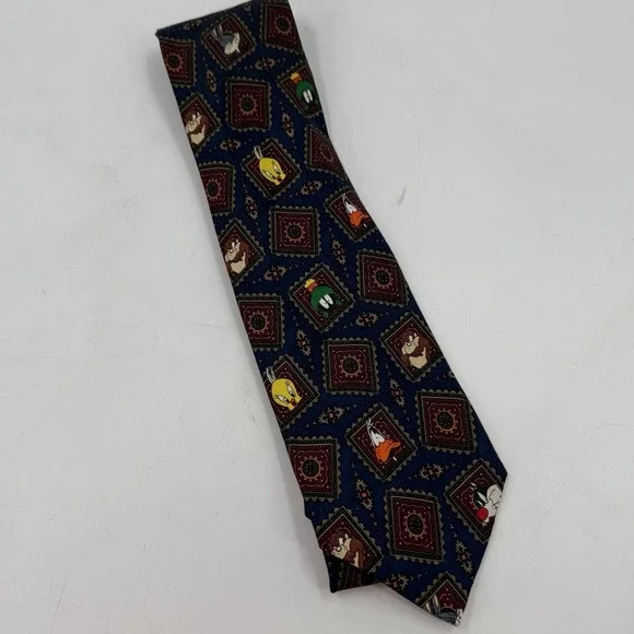 Vintage Looney‎ Tunes Mania Tie 1994 Necktie Good Vintage Condition
