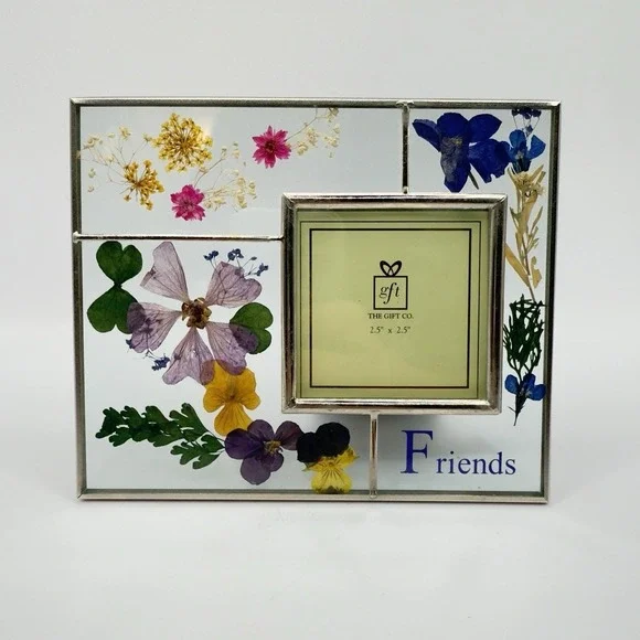 Vintage Pressed Flower Frame Friends 6x5 Glass‎ Cottagecore Garden Decor