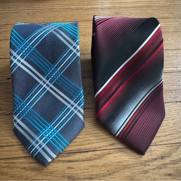 Bill Robinson set of two plaid ties