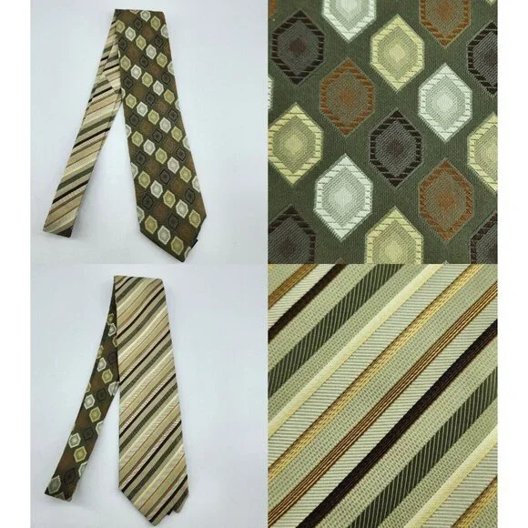 Roberto Villini Couture Reversible Double‎ Sided Designer Neck Tie 100% Silk