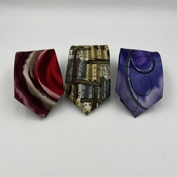 J Garcia Silk/polyester Abstract Pattern‎ Neckties Set of 3