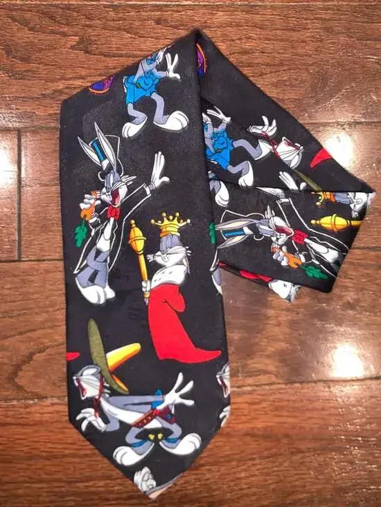 🎯 Looney Tunes Mania Bugs Bunny‎ Tie Y2K Cartooncore Streetwear