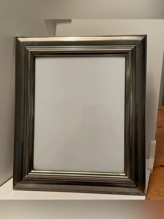Vintage Gunmetal Gray Tabletop Photo Frame Holds 8x10 Photo